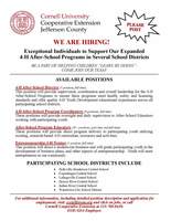 Cornell Cooperative Extension Hiring for after school program!